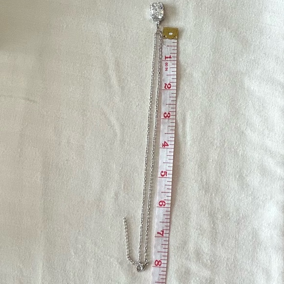 New! Stunning Silver Halo Diamond Necklace - Picture 6 of 9